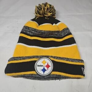 New Era NFL Pittsburgh Steelers Yellow/Black One Size Knit Football Winter Hat